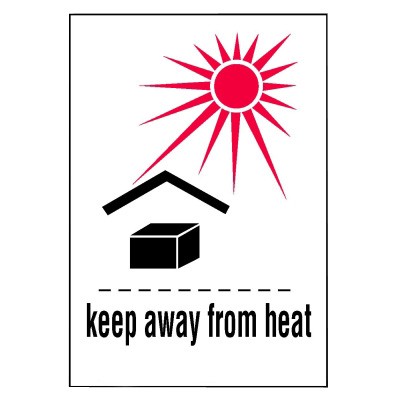 ETIQUETA KEEP AWAY FROM HEAT