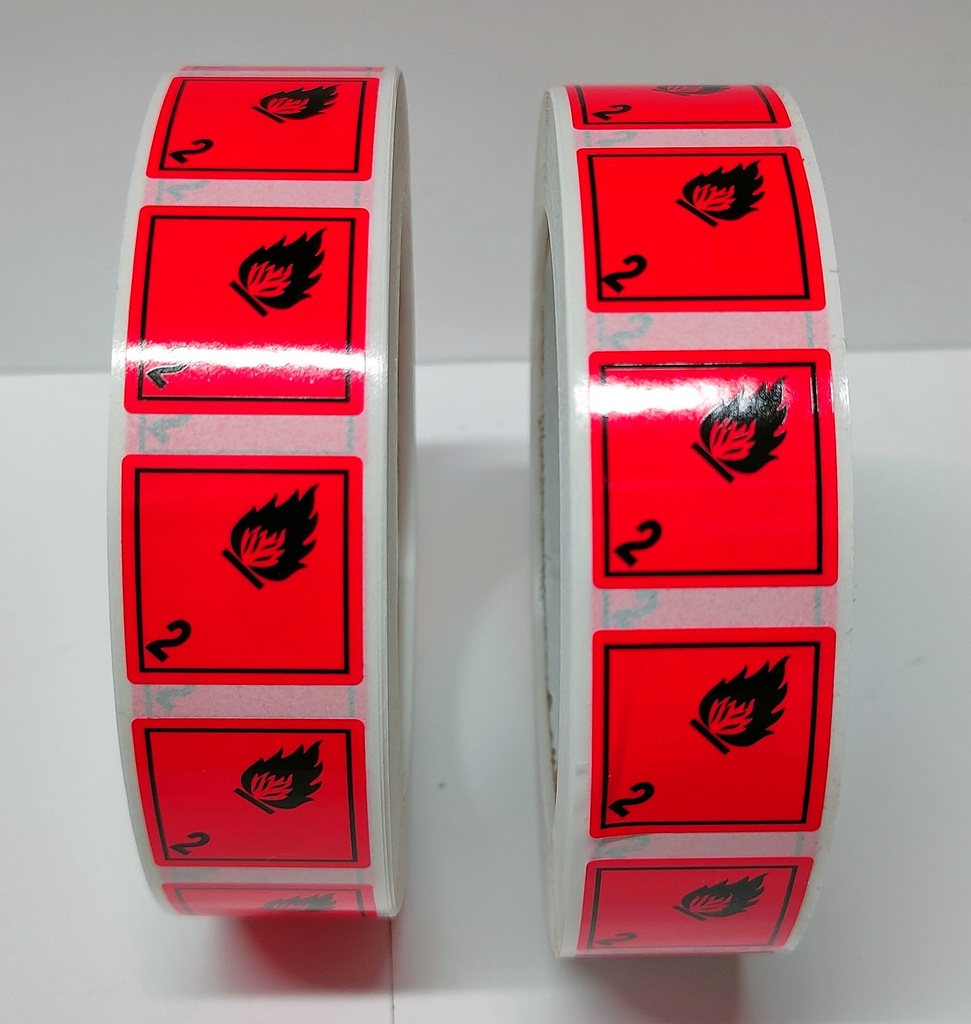 CLASE 2.1 GASES INFLAMABLES 25x25mm _ R1500