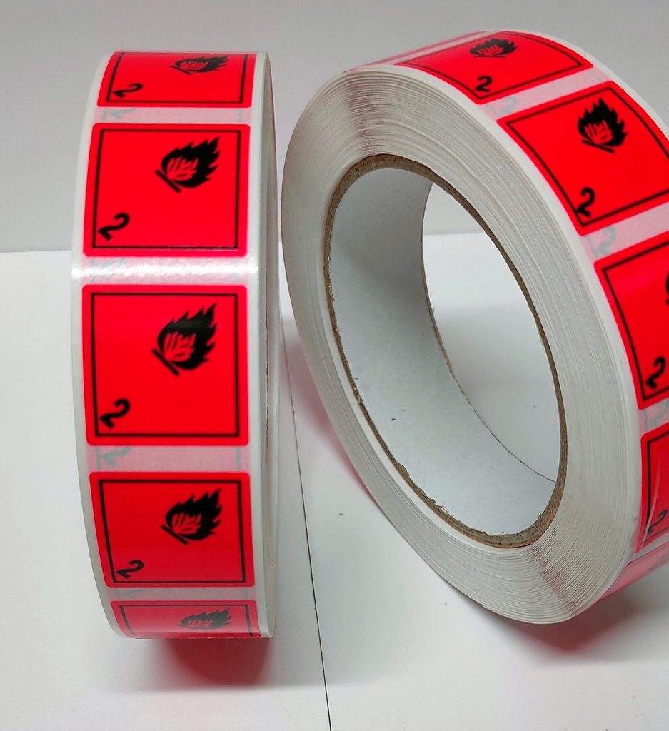 CLASE 2.1 GASES INFLAMABLES 25x25mm _ R1500