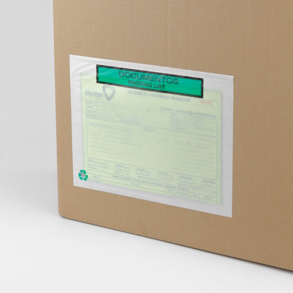 BOLSAS PORTADOCUMENTOS ADHESIVAS PAPEL 240X140 ECOLÓGICAS