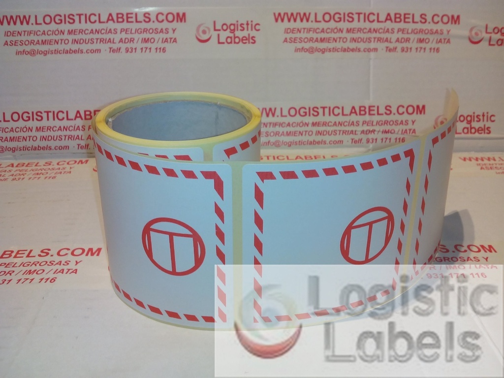 ETIQUETA CANTIDADES EXCEPTUADAS ROJA 100x100mm 