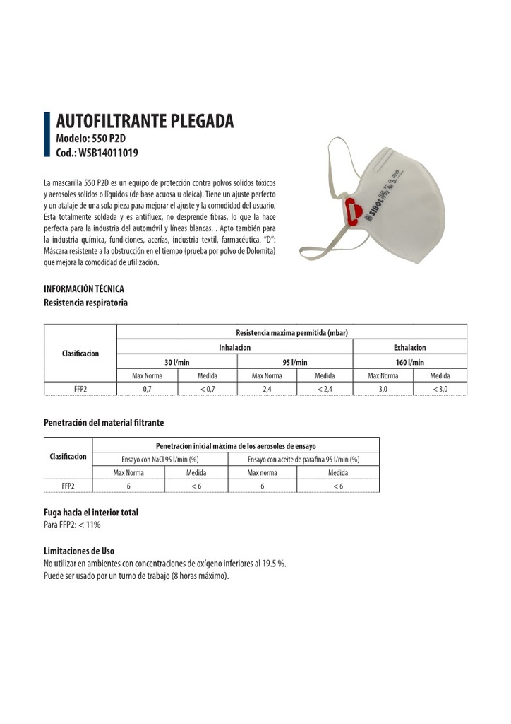 MASCARILLA FFP2 HOMOLOGADA CE(20Unidades)