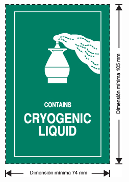 ETIQUETA ADHESIVA CRYOGENIC LIQUID - SEGÚN NORMATIVA AÉREA
