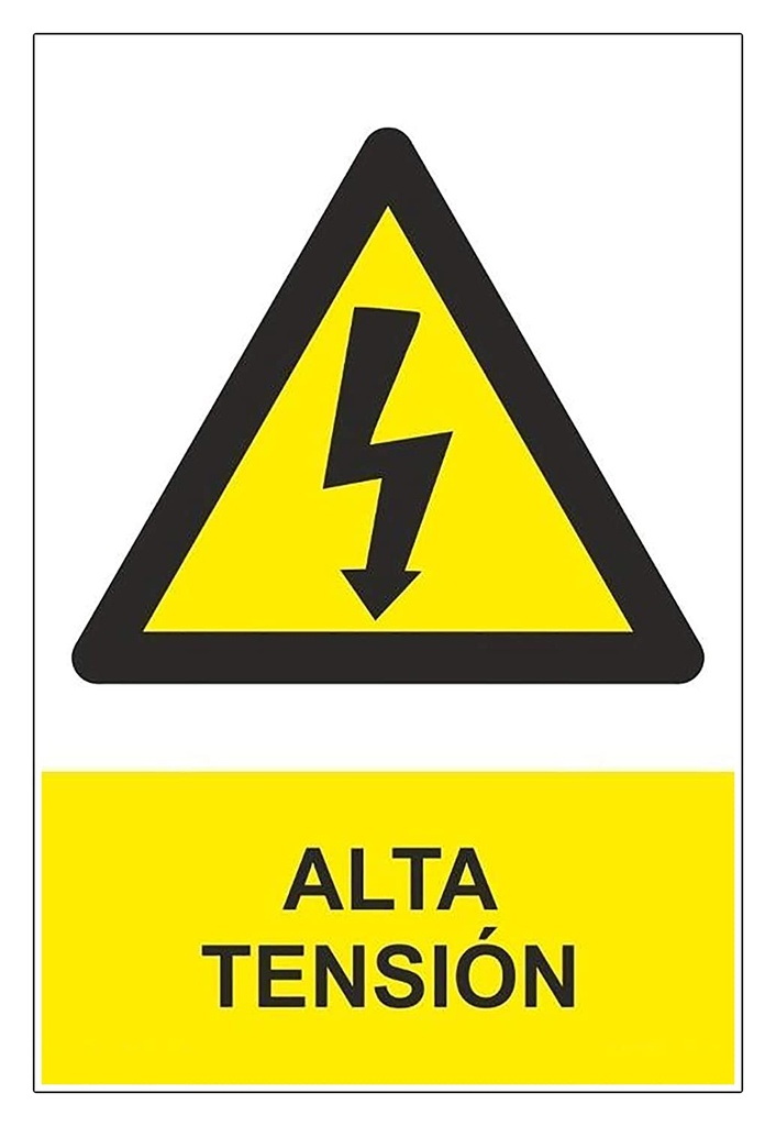 SEÑAL ADHESIVA PELIGRO ALTA TENSIÓN 100X150 mm