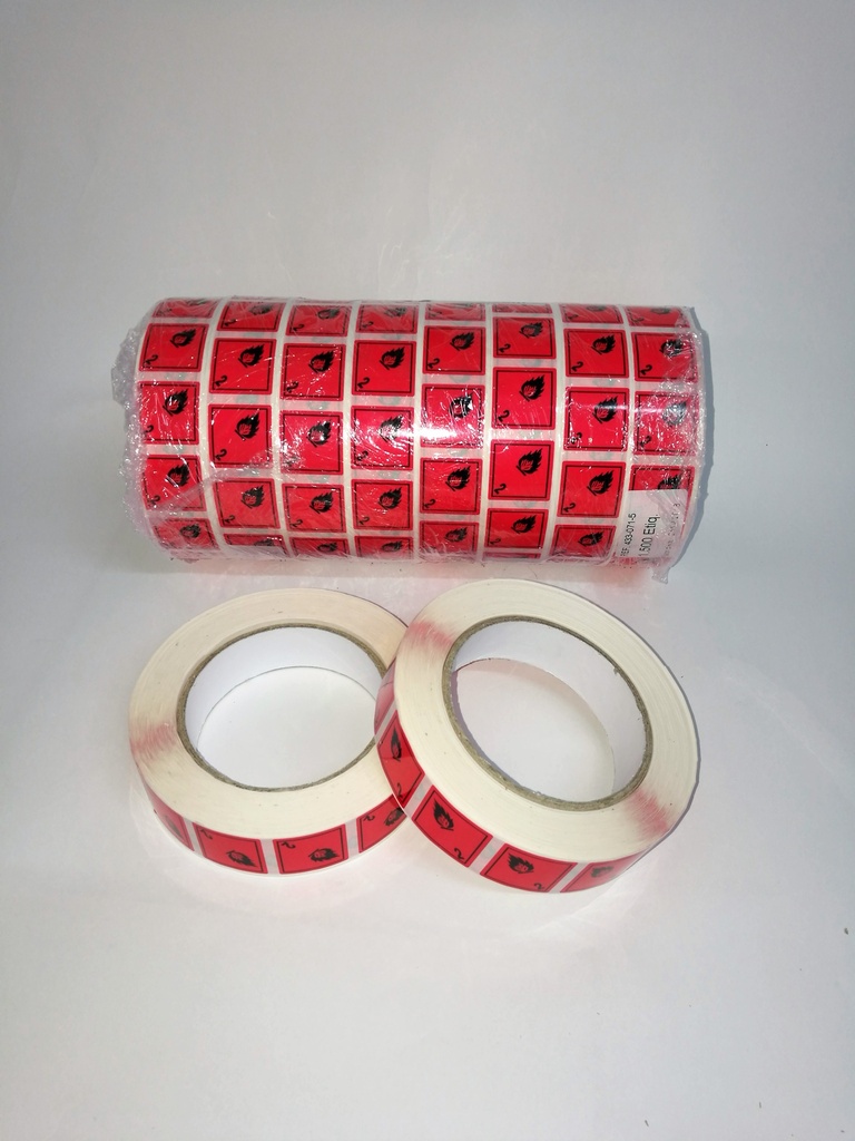 CLASE 2.1 GASES INFLAMABLES 25x25mm _ R1500