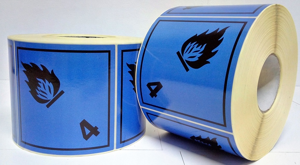 CLASE 4.3 REACCIÓN AGUA/ INFLAM 100x100mm 