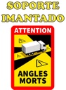 ETIQUETA "ATTENTION ANGLES MORTS" CAMIONES - ÁNGULOS MUERTOS - SOPORTE IMANTADO