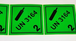 CLASE 2.2 GASES NO INFLAMABLES 100X100 MM + TEXTO INTERIOR