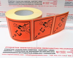 CLASE 1 MATERIAS Y OBJETOS EXPLOSIVOS 100x100mm